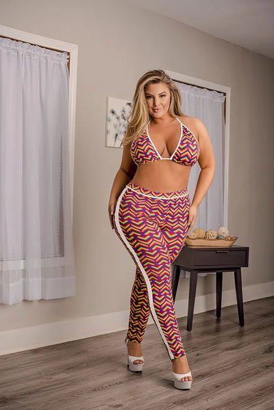 Pride Triangle Bra Top, Rainbow, 2XL