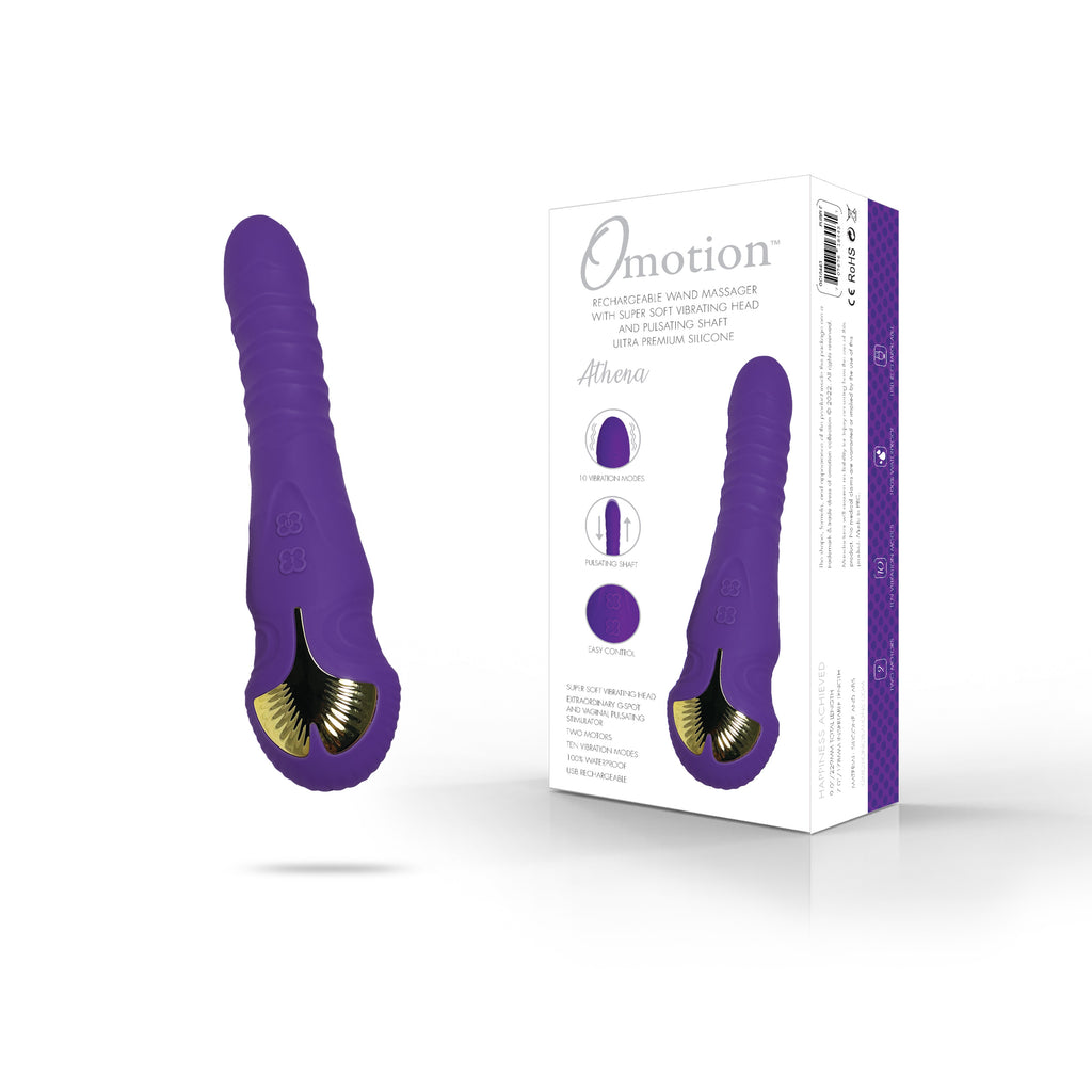 THE OMOTION ATHENA G-SPOT STIMULATION VIBRATOR MASSAGING WAND - PURPLE