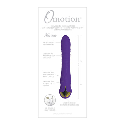 THE OMOTION ATHENA G-SPOT STIMULATION VIBRATOR MASSAGING WAND - PURPLE