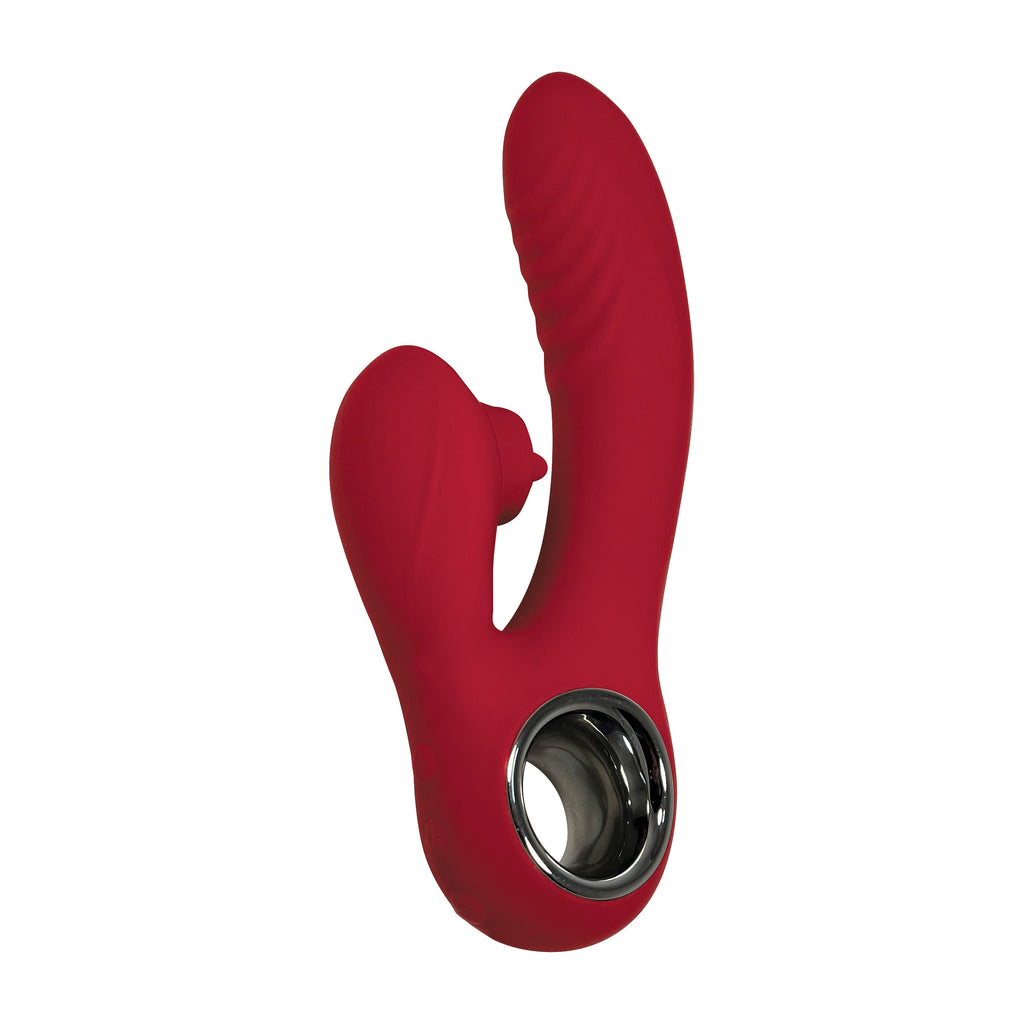 THE LE RABBIT DUAL ACTION VIBRATOR - RED THE LE RABBIT DUAL ACTION VIBRATOR - RED