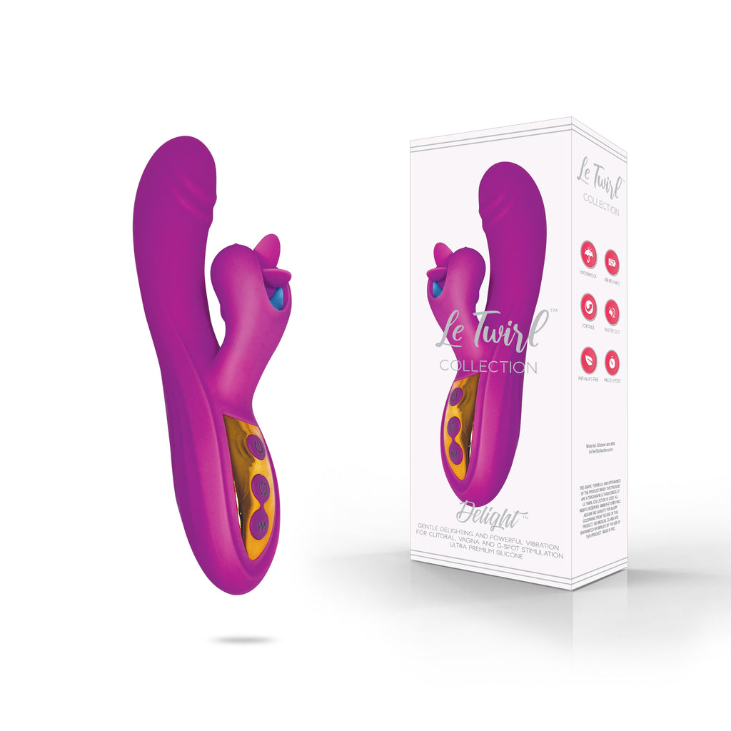 THE LE TWIRL DUAL ACTION VIBRATOR - PURPLE THE LE TWIRL DUAL ACTION VIBRATOR - PURPLE