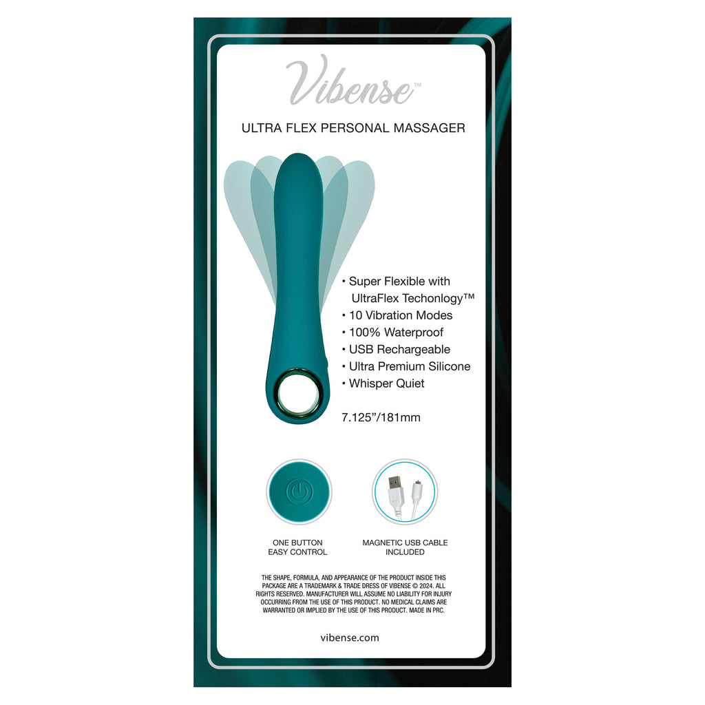 Ultra Flex Personal Massager Vibrator by Vibense in Teal