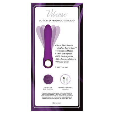 Ultra Flex Personal Massager Vibrator by Vibense in Purple