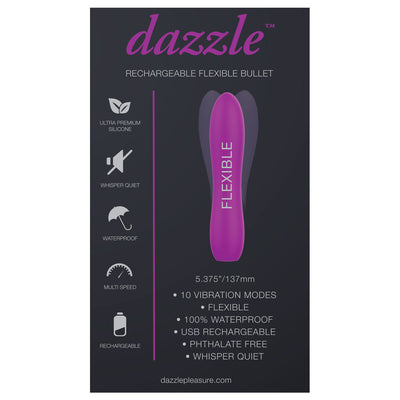 Dazzle Rechargeable Flexible Bullet Vibrator in Purple
