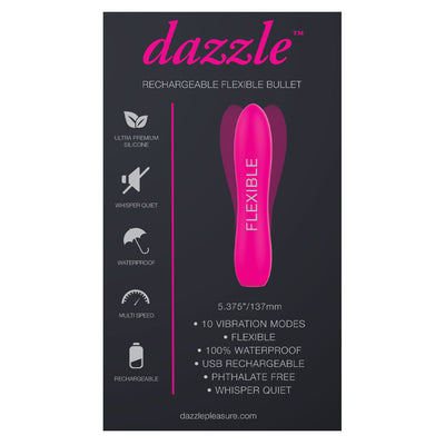 Dazzle Rechargeable Flexible Bullet Vibrator in Pink