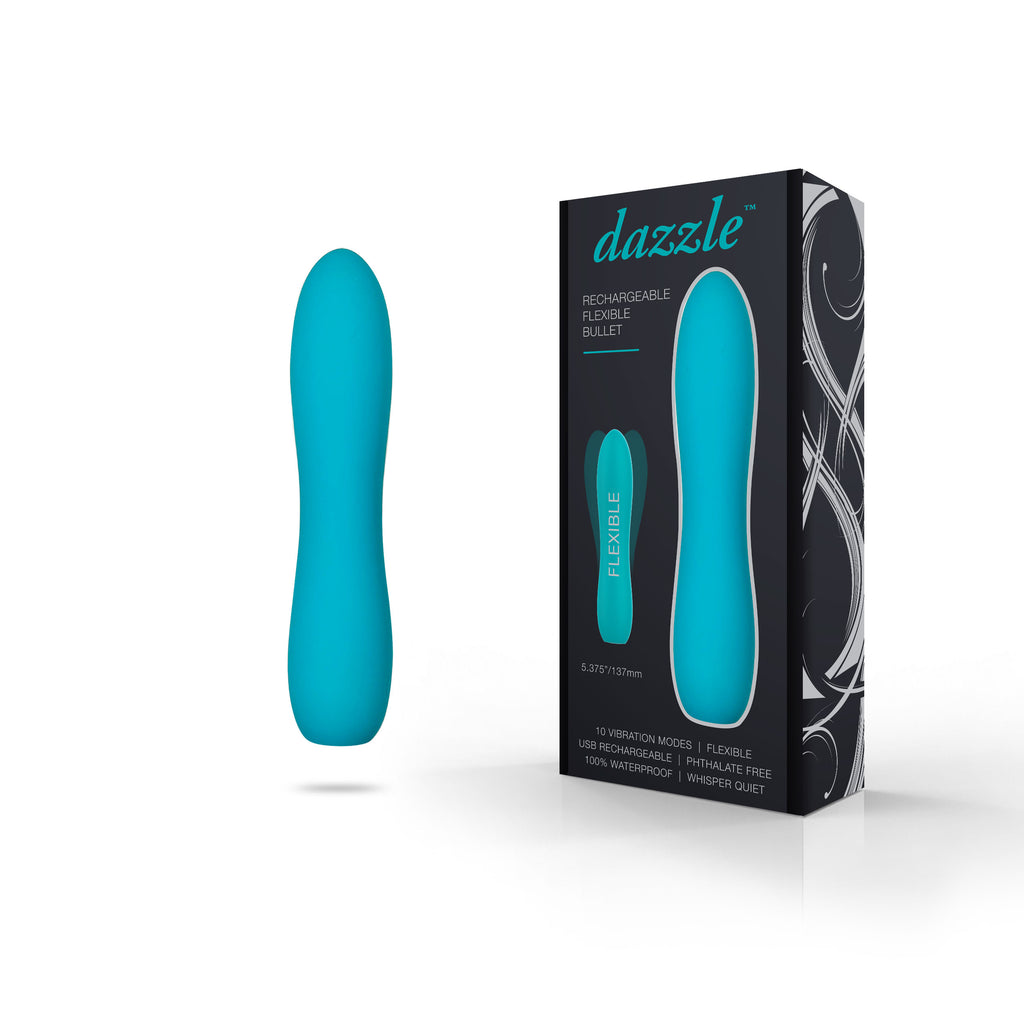Dazzle Rechargeable Flexible Bullet Vibrator in Teal Dazzle Rechargeable Flexible Bullet Vibrator in Teal