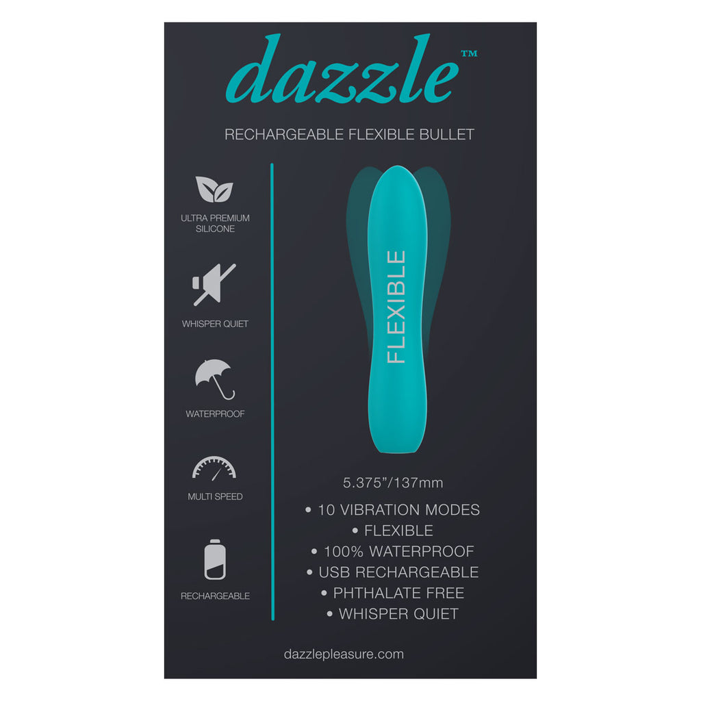 Dazzle Rechargeable Flexible Bullet Vibrator in Teal