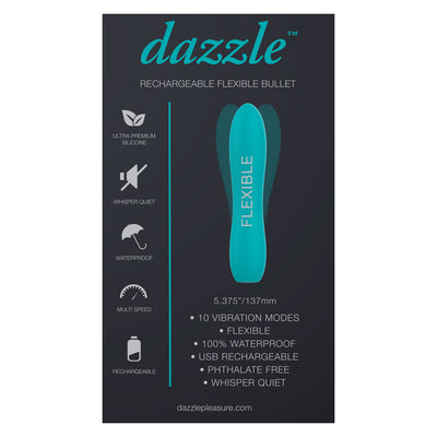 Dazzle Rechargeable Flexible Bullet Vibrator in Teal