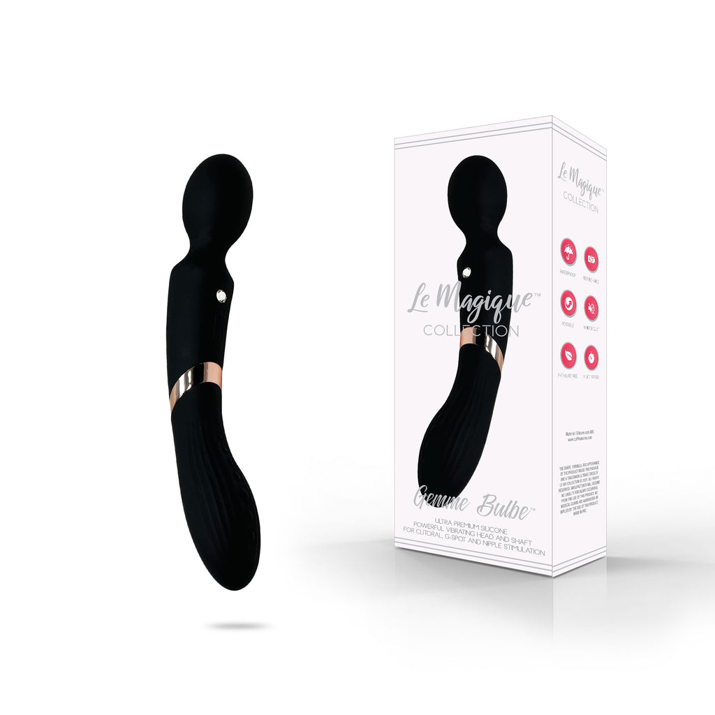 THE LE MAGIQUE COLLECTION GEMME BULBE DUAL ACTION VIBRATOR - BLACK
