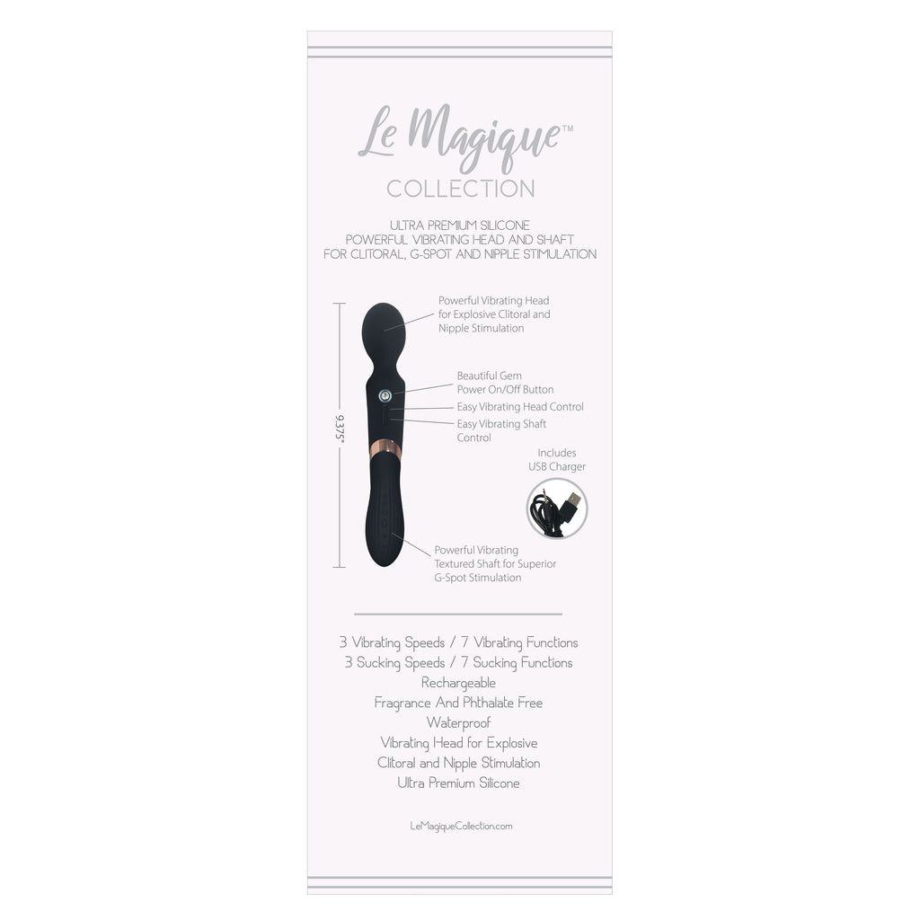THE LE MAGIQUE COLLECTION GEMME BULBE DUAL ACTION VIBRATOR - BLACK