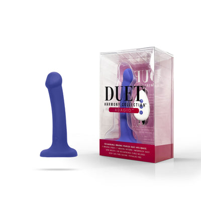 THE DUET HARMONY COLLECTION VIBRATING STRAPLESS DILDO WITH REMOTE - Small