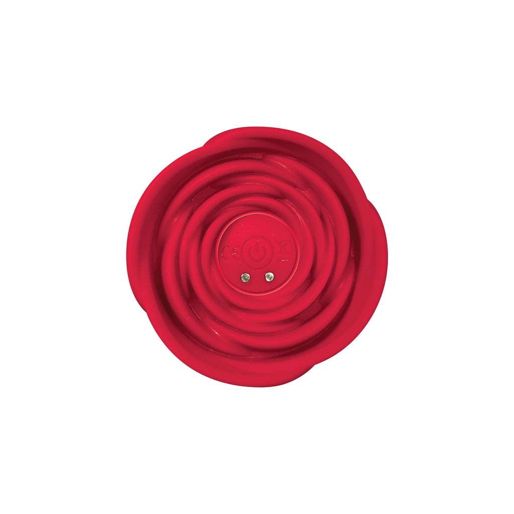 THE LE ROSE COLLECTION BOUCHON ROSE VIBRATING MASSAGER WITH REMOTE - RED