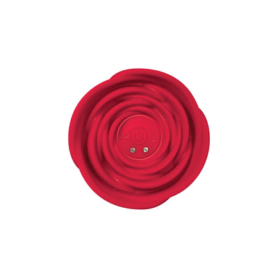 THE LE ROSE COLLECTION BOUCHON ROSE VIBRATING MASSAGER WITH REMOTE - RED