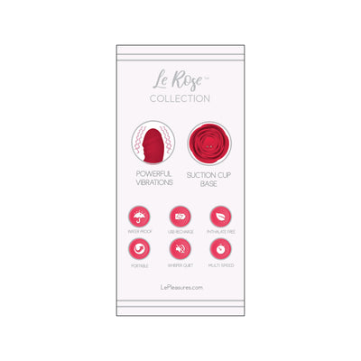 THE LE ROSE COLLECTION BOUCHON ROSE VIBRATING MASSAGER WITH REMOTE - RED