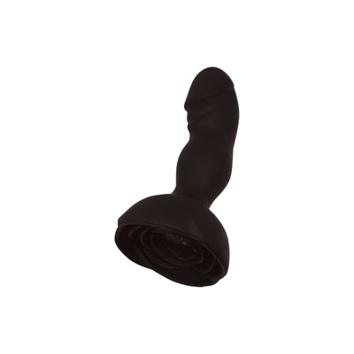 THE LE ROSE COLLECTION BOUCHON ROSE VIBRATING MASSAGER WITH REMOTE - BLACK