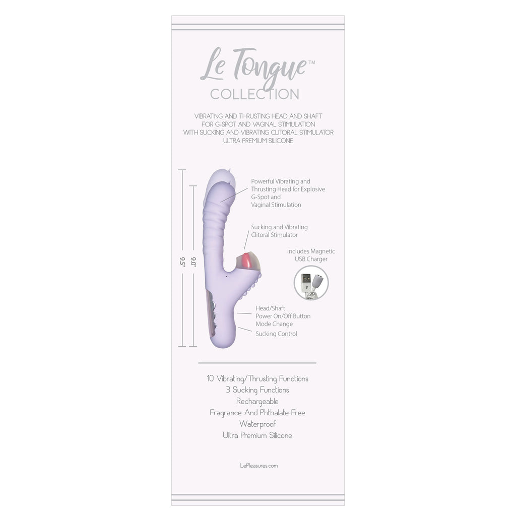 Le Tongue Collection Lavender Plonger Vibrating Personal Massager