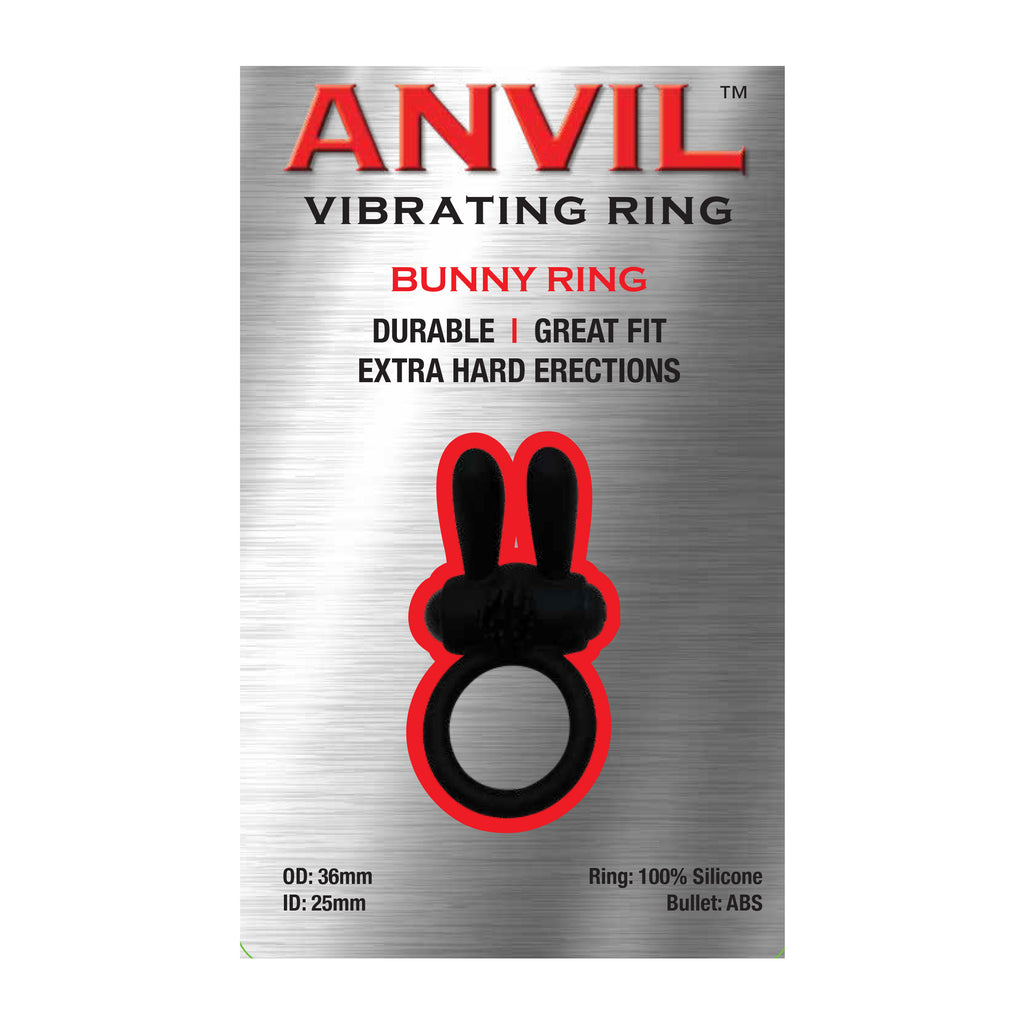 Anvil Bunny Vibrating Cock Ring Black Anvil Bunny Vibrating Cock Ring Black