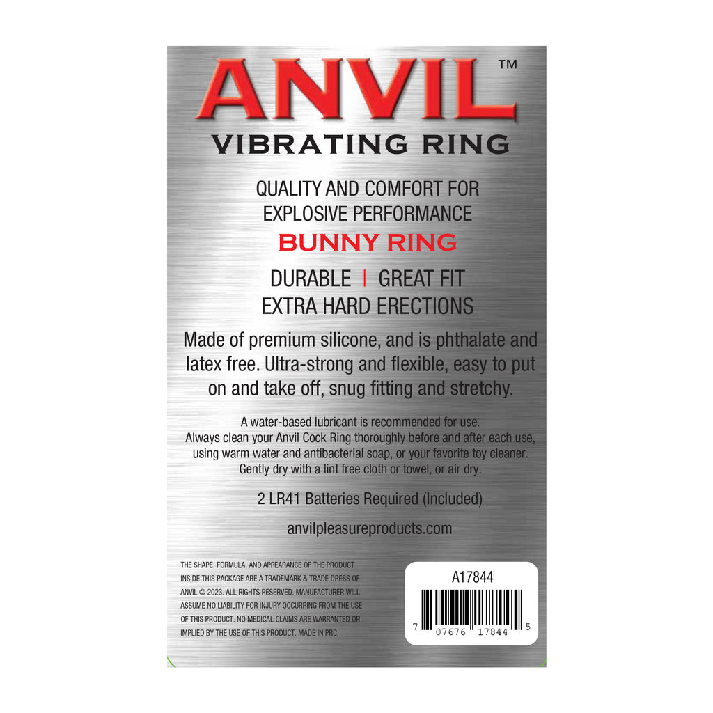 Anvil Bunny Vibrating Cock Ring Black