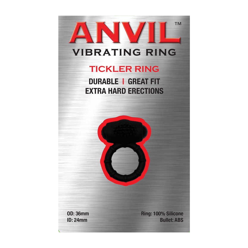 Anvil Tickler Vibrating Cock Ring in Black Anvil Tickler Vibrating Cock Ring in Black
