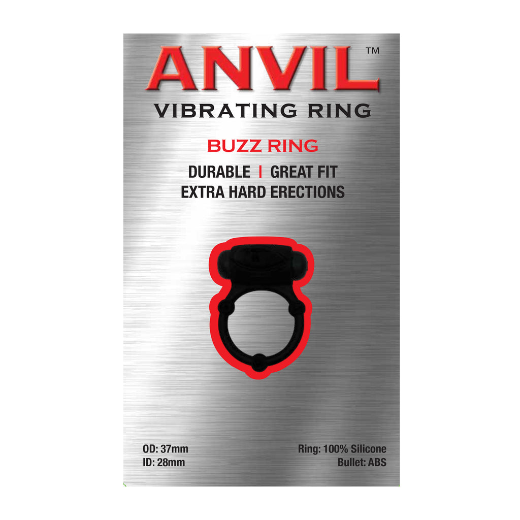 Anvil Buzz Vibrating Cock Ring in Black