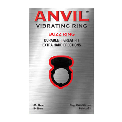 Anvil Buzz Vibrating Cock Ring in Black