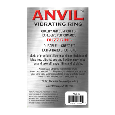 Anvil Buzz Vibrating Cock Ring in Black