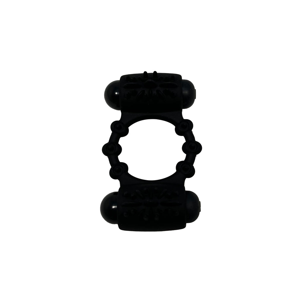 Anvil Dual Bullet Vibrating Cock Ring in Black