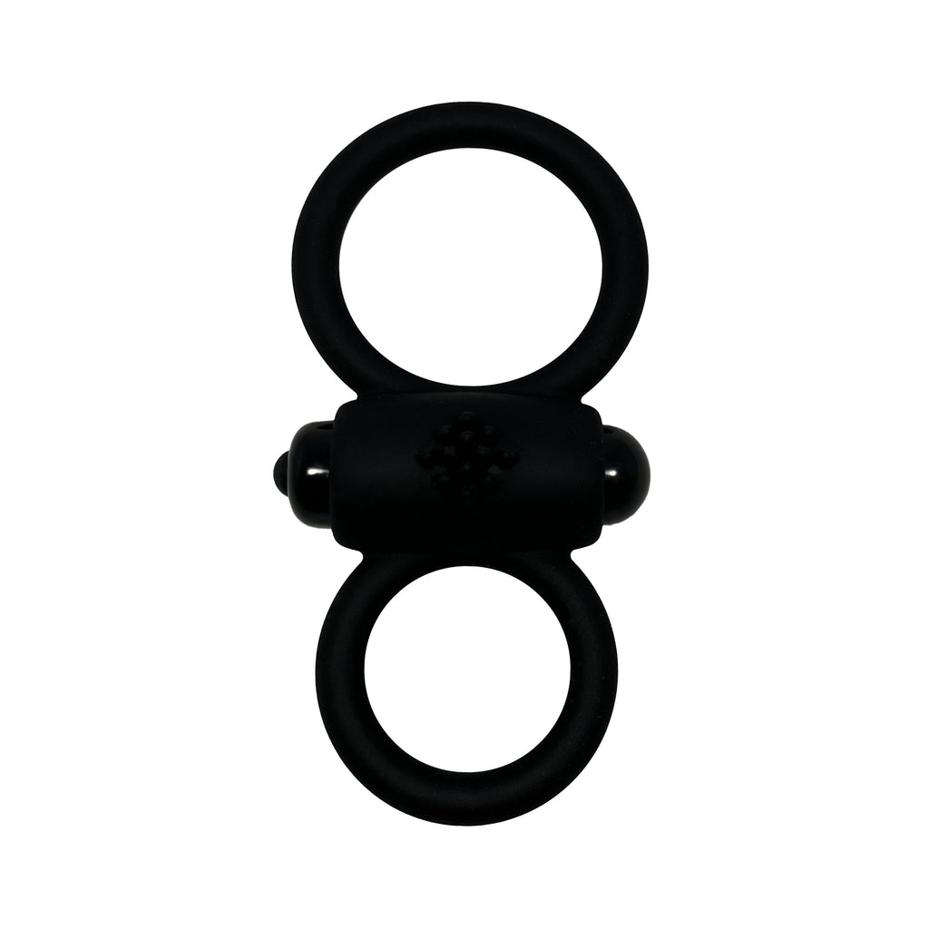 Anvil Dual Ring Vibrating Cock Ring in Black