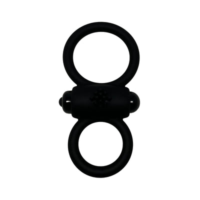 Anvil Dual Ring Vibrating Cock Ring in Black