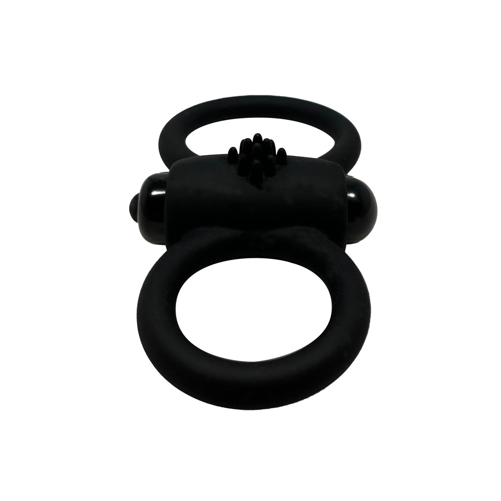 Anvil Dual Ring Vibrating Cock Ring in Black