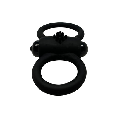 Anvil Dual Ring Vibrating Cock Ring in Black