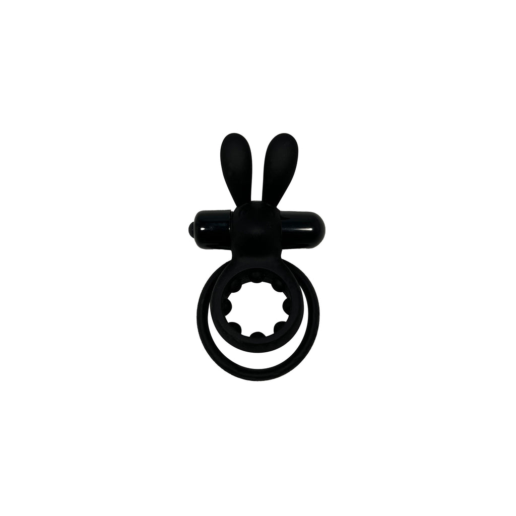 Anvil Dual Bunny Vibrating Cock Ring in Black