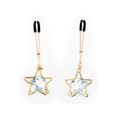 Nipple Wear Crystal Star Nipple Clips in Rose Gold