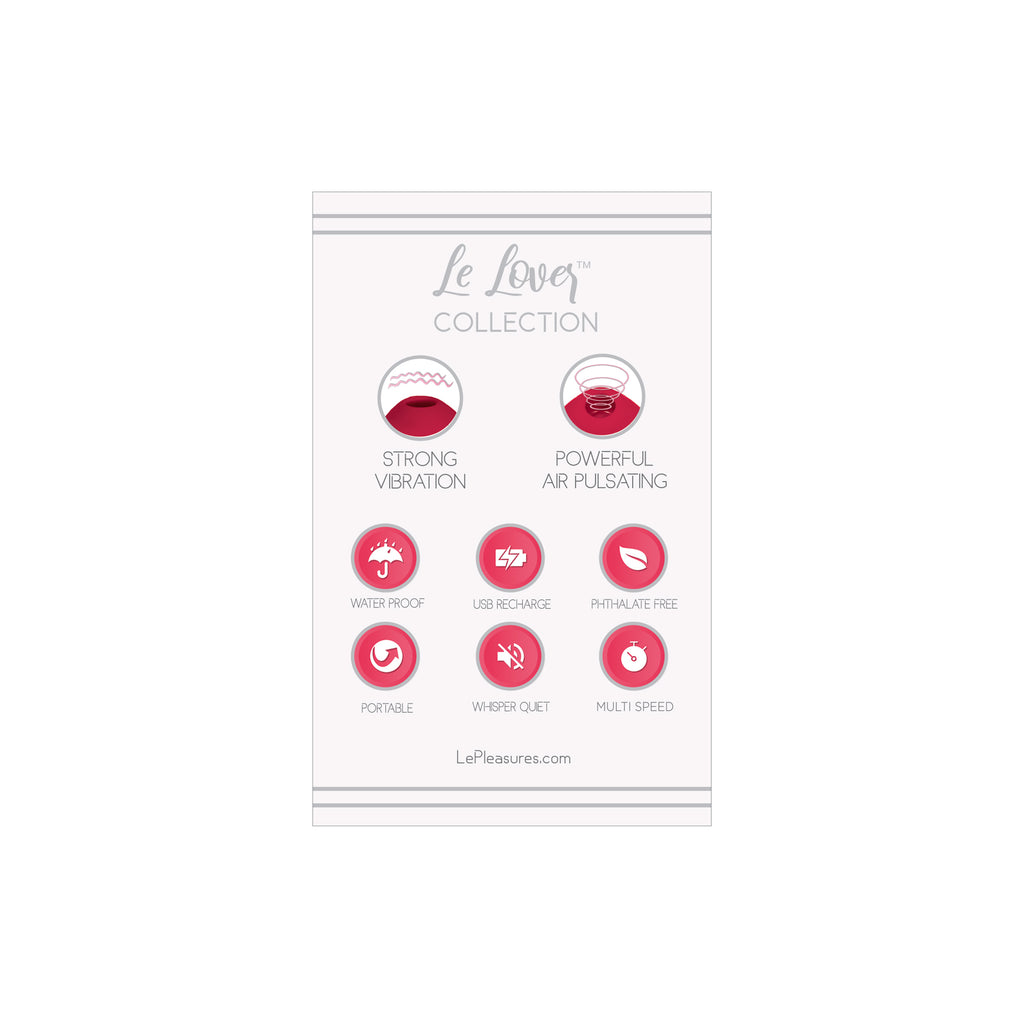 The Le Lover Collection Amor Air Pulsating Clitoral Stimulator - Red Heart