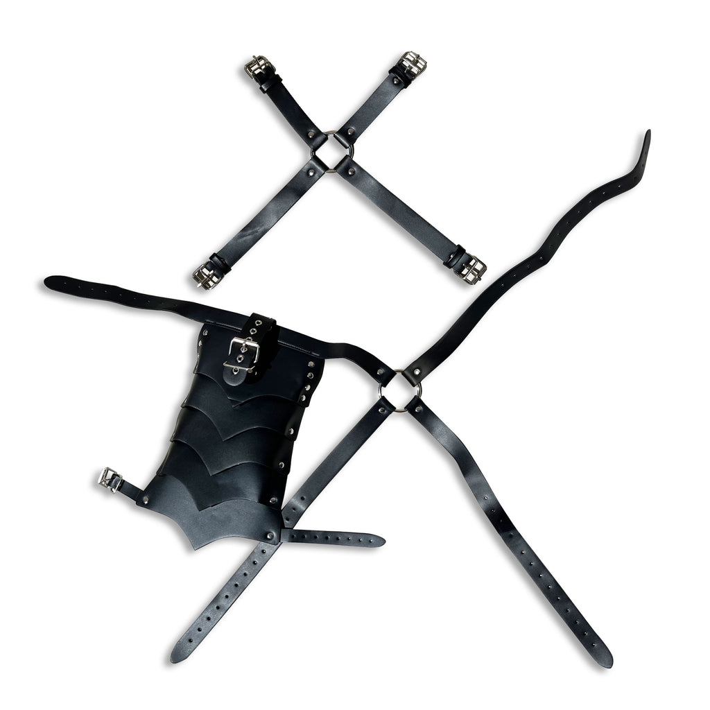 Single Shoulder Articulated Armor and Body Harness by Fetish Pleasure Play