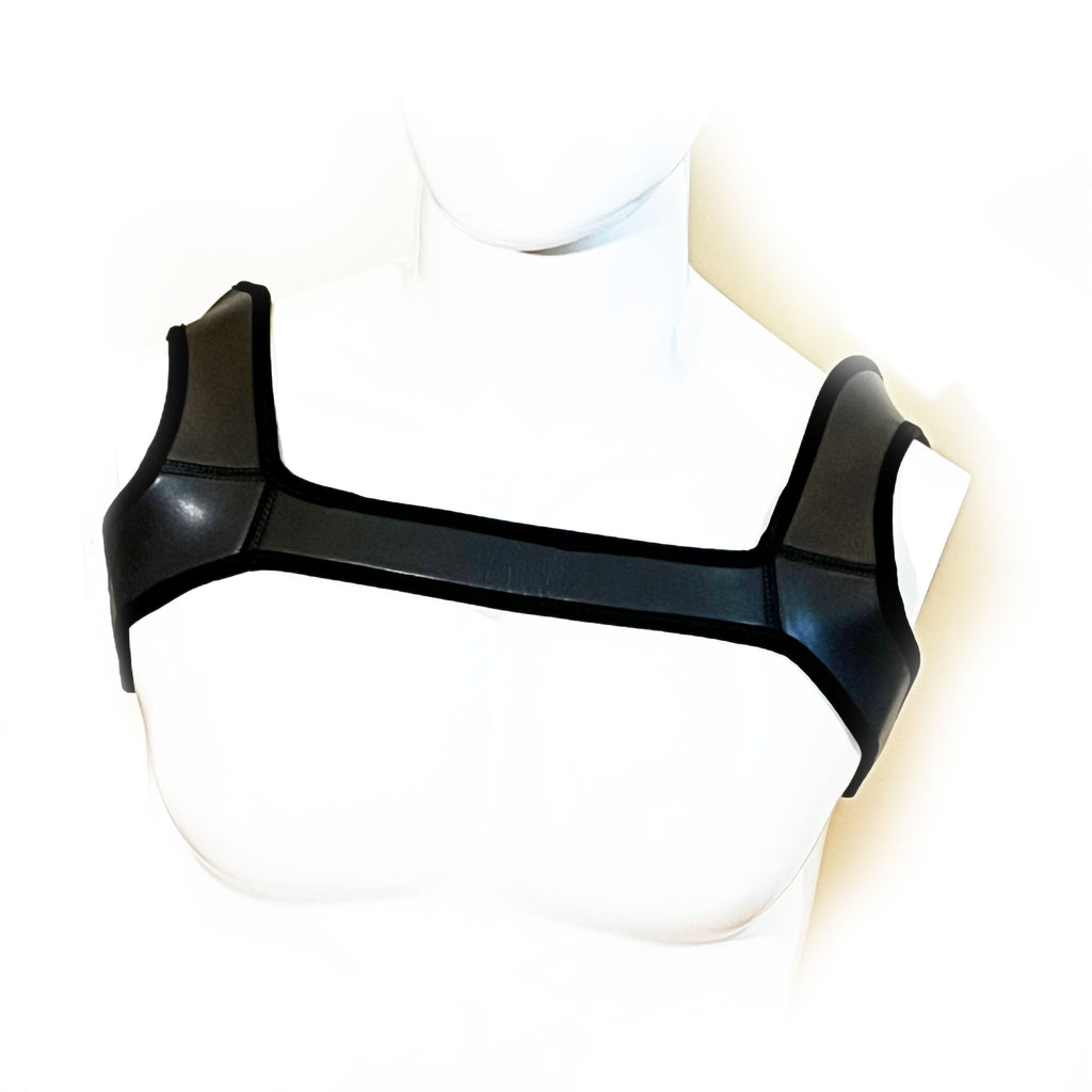 Men's Neoprene Bulldog Harness - Chest Harness by Fetish Pleasure Play in Black