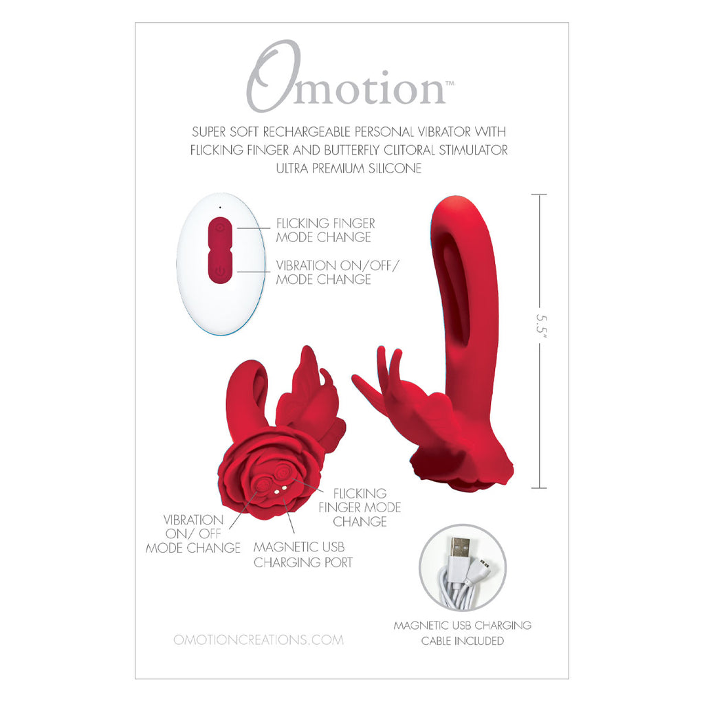 Omotion Grace Flickering Finger and Butterfly Clitoral Stimulator