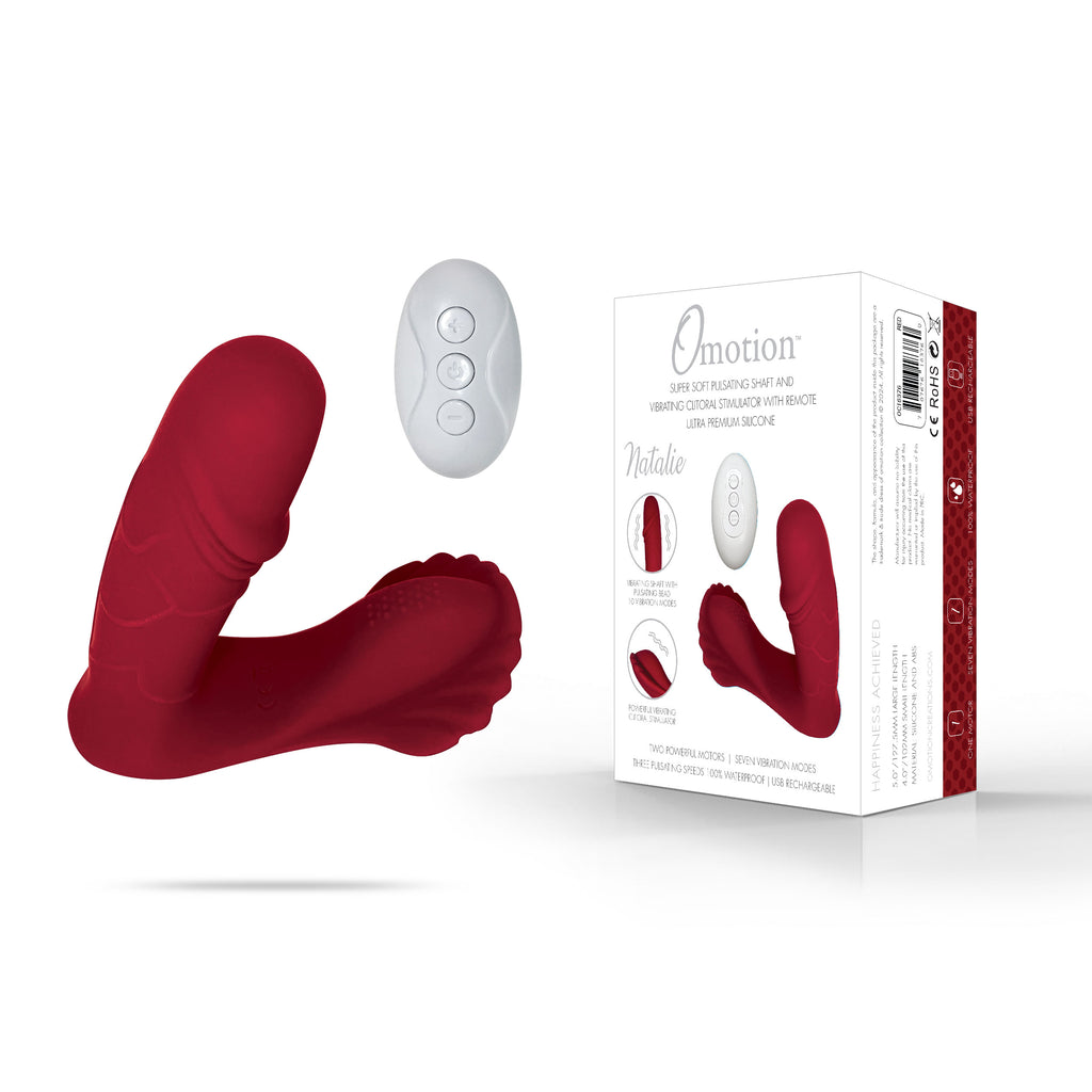 Omotion Natalie Wearable Vibrator with Remote - Red Omotion Natalie Wearable Vibrator with Remote - Red