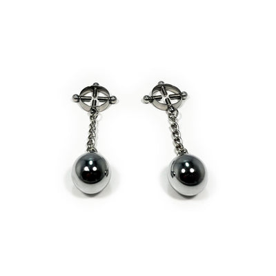 Adjustable 4-Way Screw Weighted Nipple Clamps by Fetish Pleasure Play