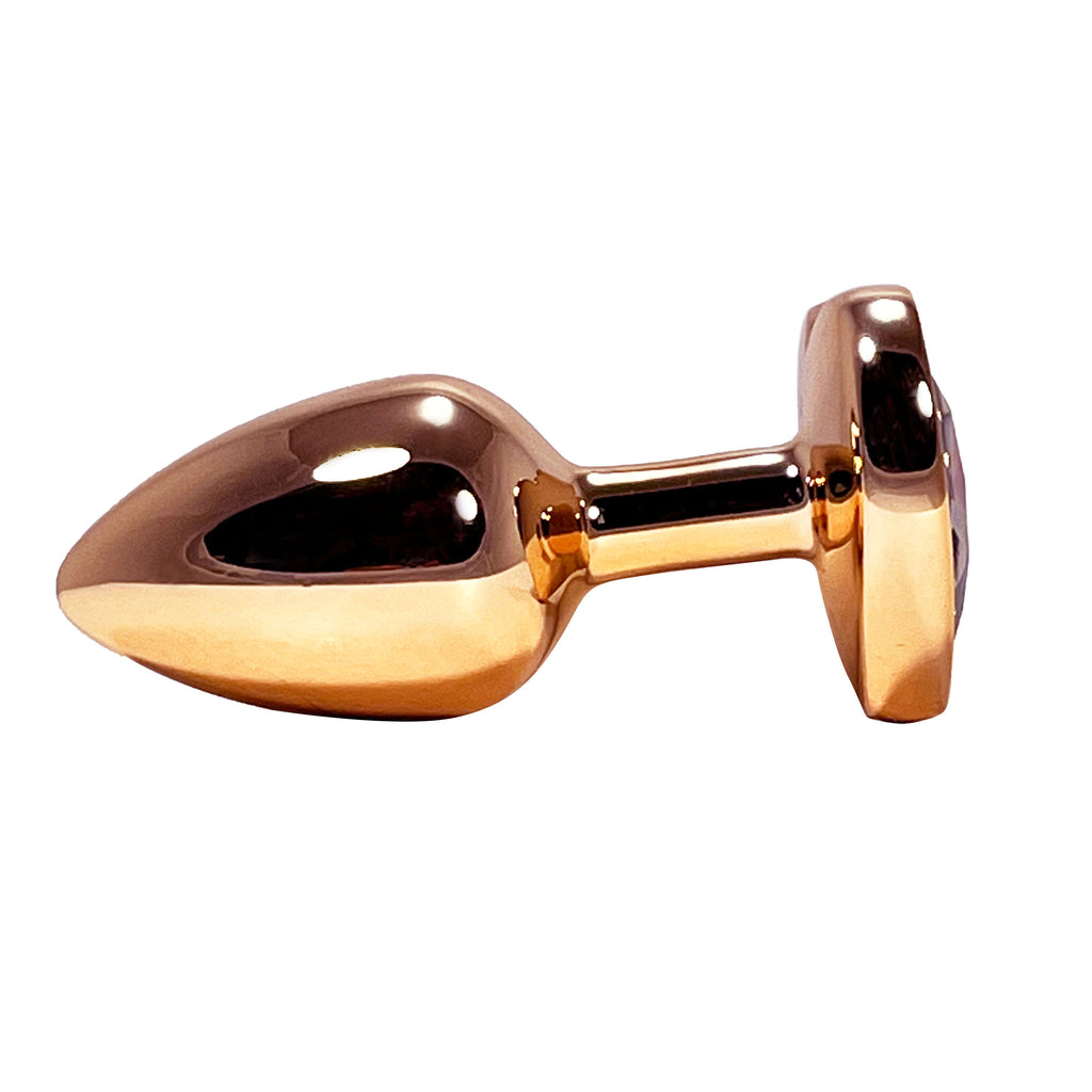 Small Rose Gold Jeweled Princess Plug Butt Plug by Fetish Pleasure Play