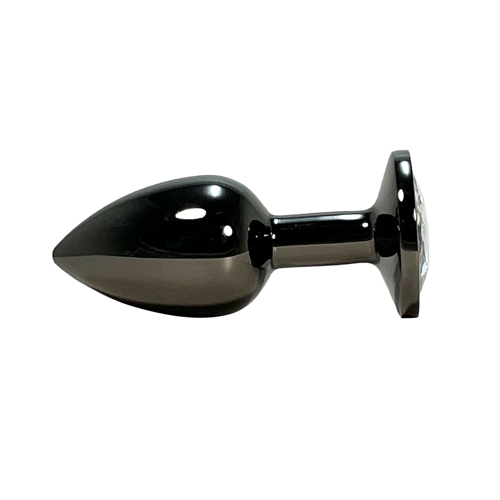 Small Gunmetal Jeweled Princess Plug Metal Butt Plug by Fetish Pleasure Play