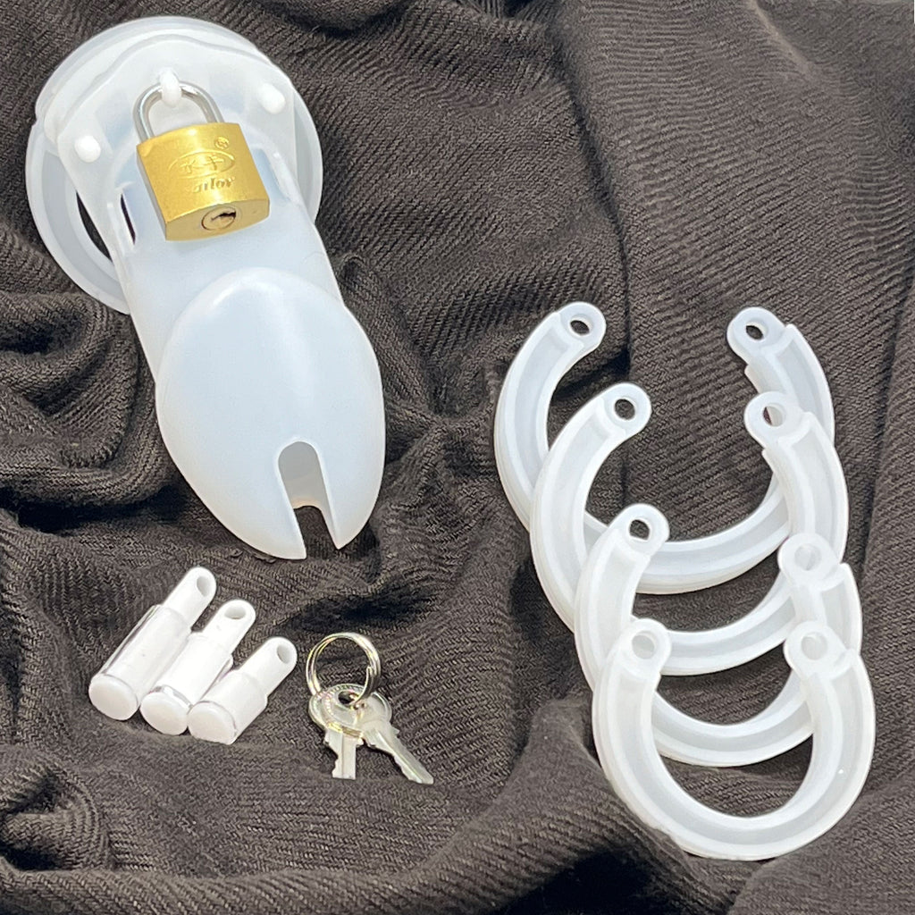 Large White Silicone Cock Cage by Fetish Pleasure Play