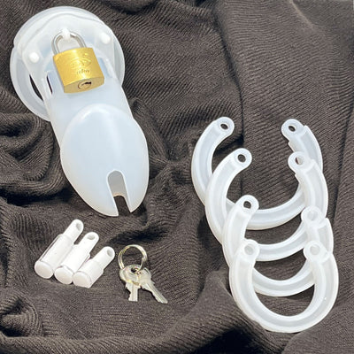 Large White Silicone Cock Cage by Fetish Pleasure Play