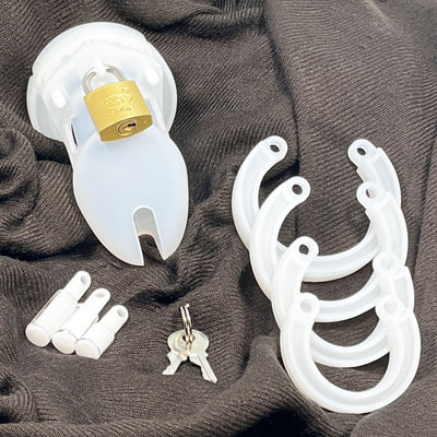 White Silicone Cock Cage by Fetish Pleasure Play