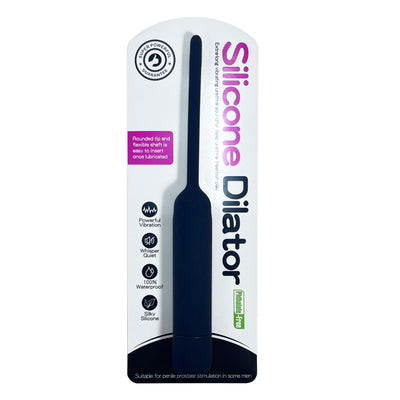 Vibrating Silicone Urethral Dilator by Fetish Pleasure Play in Black