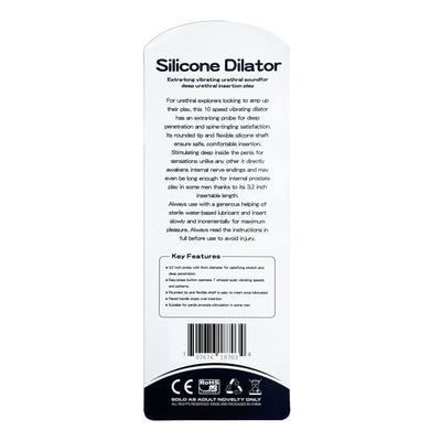 Vibrating Silicone Urethral Dilator by Fetish Pleasure Play in Black