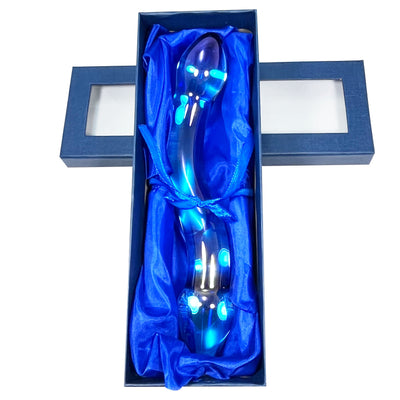 S-Curve Double-Ended Anal Probe by Glass Pleasure Play in Blue