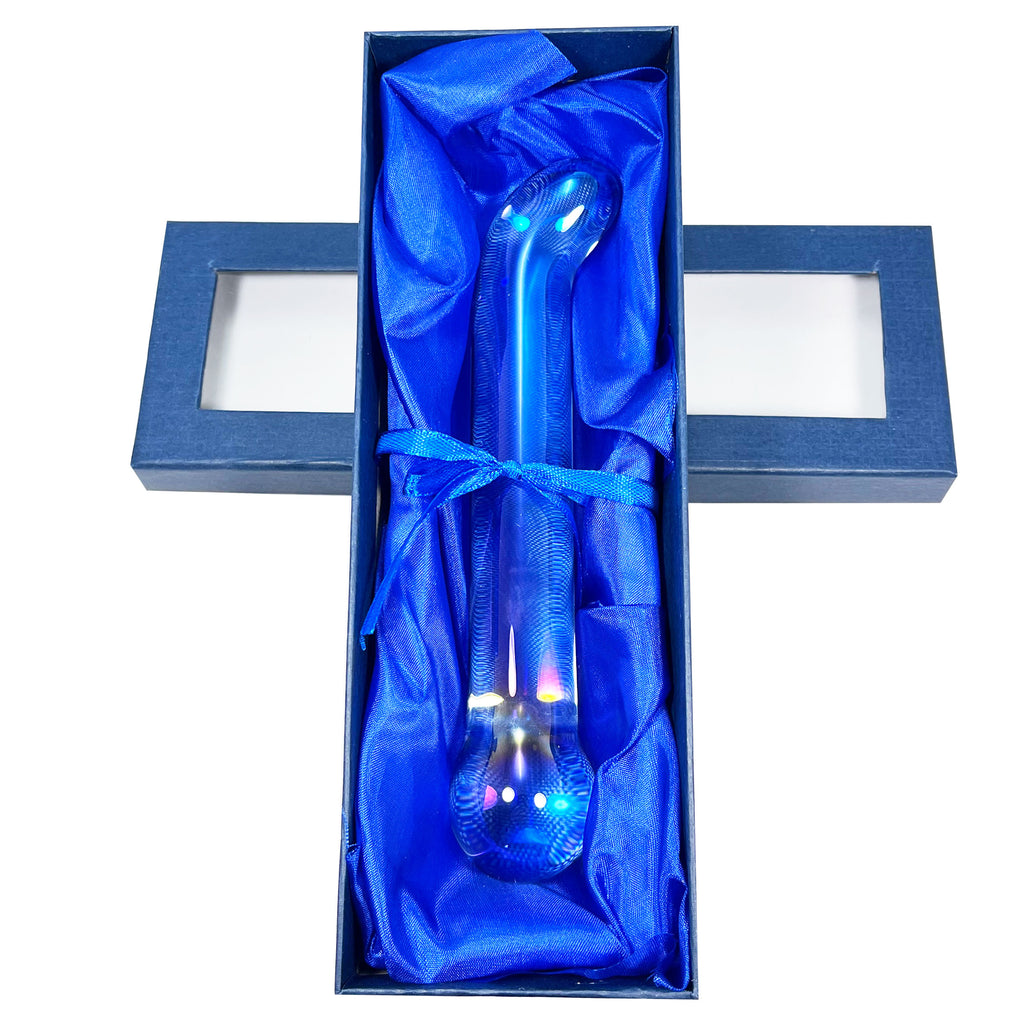Bulb-Tipped Anal Probe by Glass Pleasure Play in Blue
