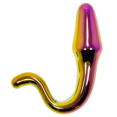 Fetish Pleasure Play Glass Iridescent Curved Wand