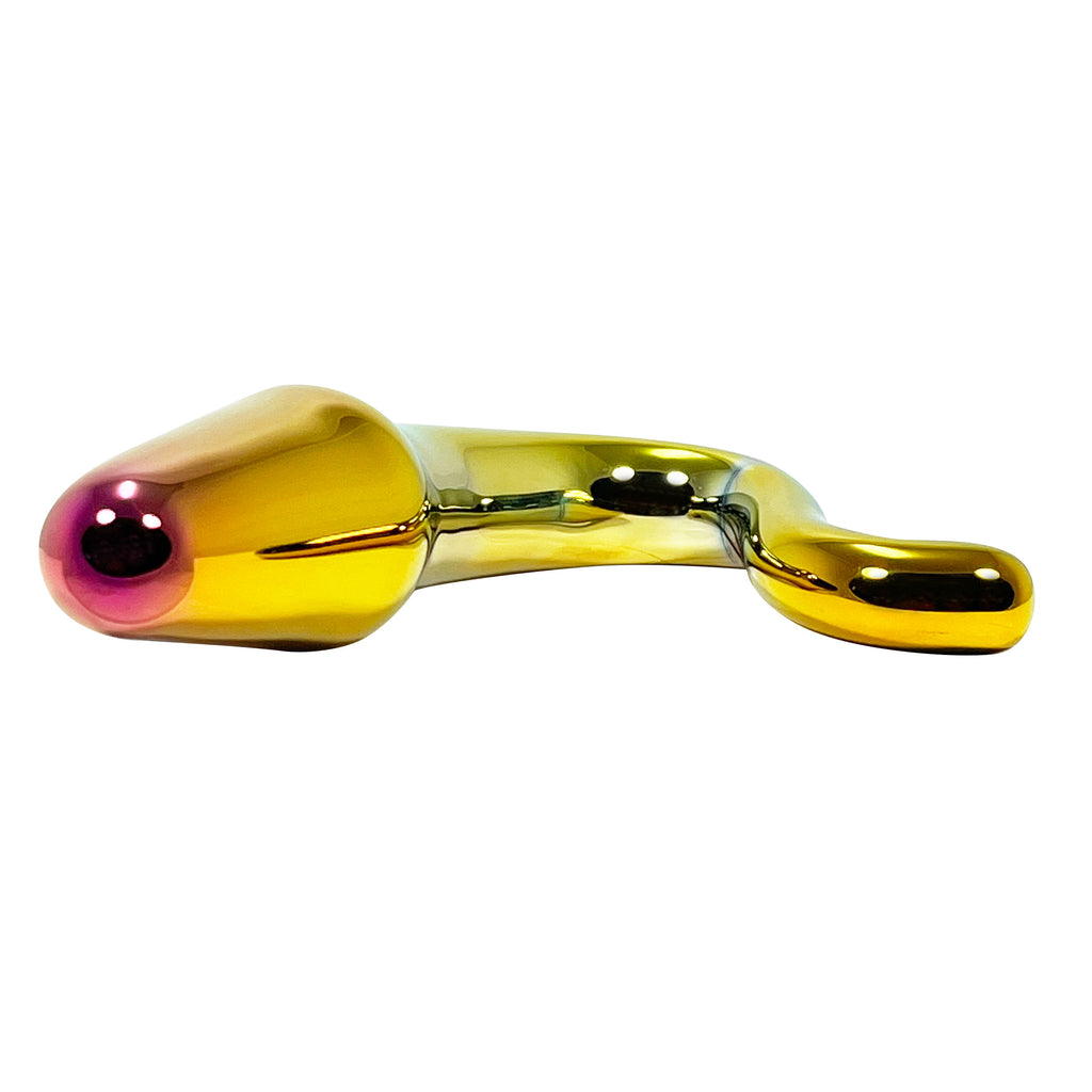 Fetish Pleasure Play Glass Iridescent Curved Wand